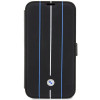 Θήκη βιβλίου BMW BMBKP14L22RVSK Leather Stamp Blue Lines για Apple iPhone 14 Pro 6.1", μαύρη