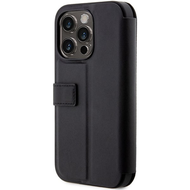 Θήκη βιβλίου BMW BMBKP14L22RVSK Leather Stamp Blue Lines για Apple iPhone 14 Pro 6.1", μαύρη