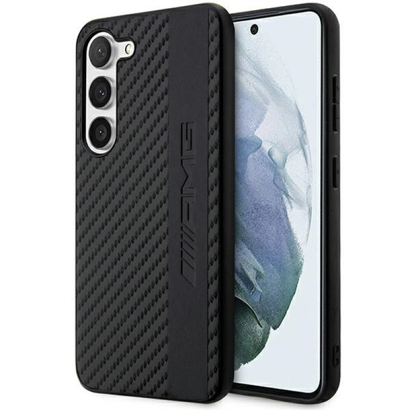 Mercedes-AMG AMHCS23SBLSCA Carbon Stripe & Embossed θήκη hardcase για Samsung Galaxy S23 (S911), μαύρη