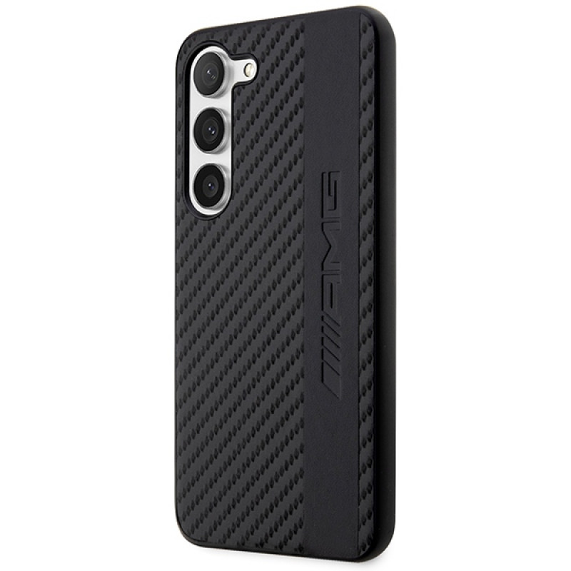 Mercedes-AMG AMHCS23SBLSCA Carbon Stripe & Embossed θήκη hardcase για Samsung Galaxy S23 (S911), μαύρη