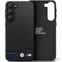 BMW BMHCS23M22NBCK Leather Carbon σκληρή θήκη για Samsung Galaxy S23+ (S916), μαύρη