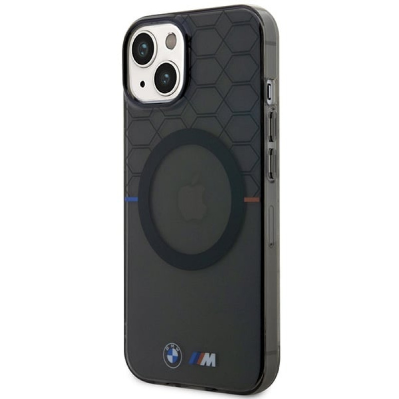 BMW BMHMP14MHGPK Pattern MagSafe σκληρή θήκη για Apple iPhone 14 Plus / 15 Plus, γκρι
