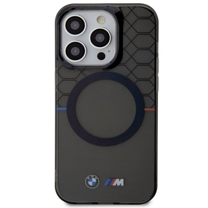 Θήκη BMW BMHMP14LHGPK Pattern MagSafe για Apple iPhone 14 Pro, γκρι