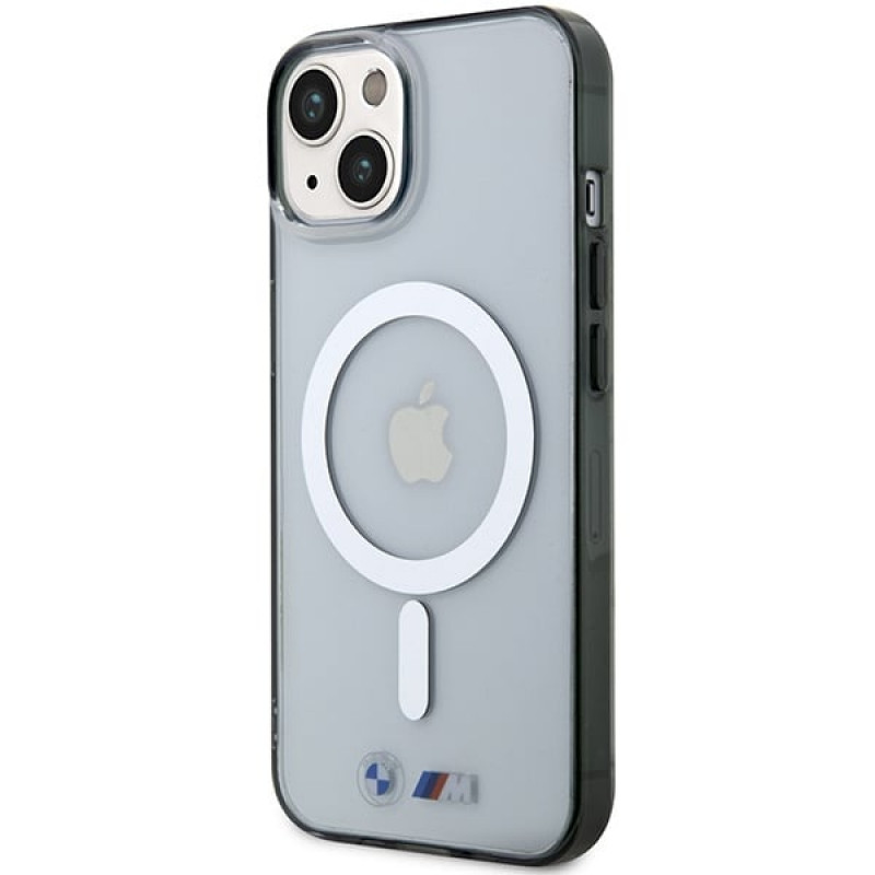 Θήκη BMW BMHMP14MHCRS Silver Ring MagSafe για Apple iPhone 14 Plus / 15 Plus, διαφανής