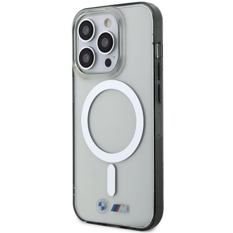 Θήκη BMW BMHMP14LHCRS Silver Ring MagSafe για Apple iPhone 14 Pro, διαφανής