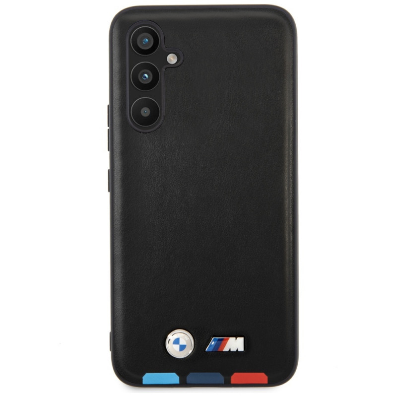 BMW BMHCSA5422PTDK Leather Stamp Tricolor σκληρή θήκη για Samsung Galaxy A54 (A546), μαύρη