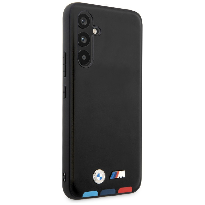 BMW BMHCSA5422PTDK Leather Stamp Tricolor σκληρή θήκη για Samsung Galaxy A54 (A546), μαύρη