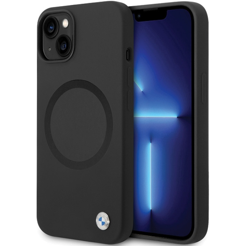 Θήκη BMW BMHMP14SSILBK2 Signature Liquid Silicone MagSafe για Apple iPhone 14, μαύρη