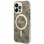 Guess GUHMP13LH4STW 4G MagSafe σκληρή θήκη για Apple iPhone 13 Pro, καφέ