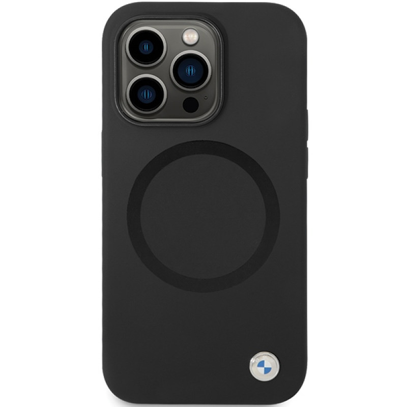 Θήκη BMW BMHMP14LSILBK2 Signature Liquid Silicone MagSafe για Apple iPhone 14 Pro, μαύρη
