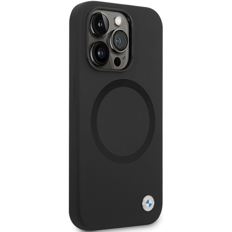 Θήκη BMW BMHMP14LSILBK2 Signature Liquid Silicone MagSafe για Apple iPhone 14 Pro, μαύρη