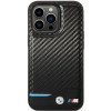 BMW BMHCP13X22NBCK Leather Carbon σκληρή θήκη για Apple iPhone 13 Pro Max, μαύρη