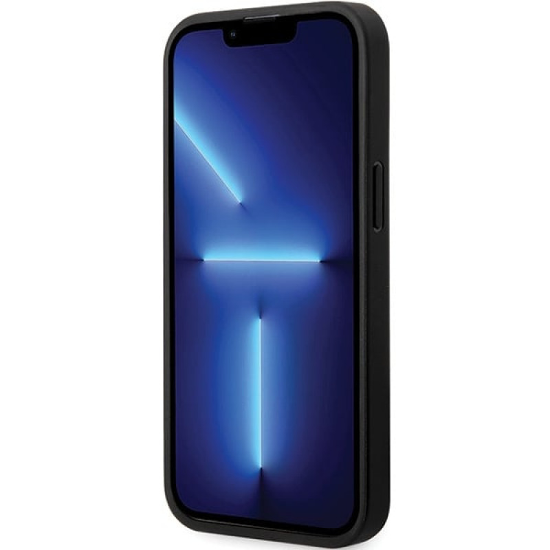 BMW BMHCP13X22NBCK Leather Carbon σκληρή θήκη για Apple iPhone 13 Pro Max, μαύρη