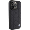 Θήκη από δέρμα με καπιτονέ σχέδιο BMW BMHCP15X22RQDK για Apple iPhone 15 Pro Max, μαύρη