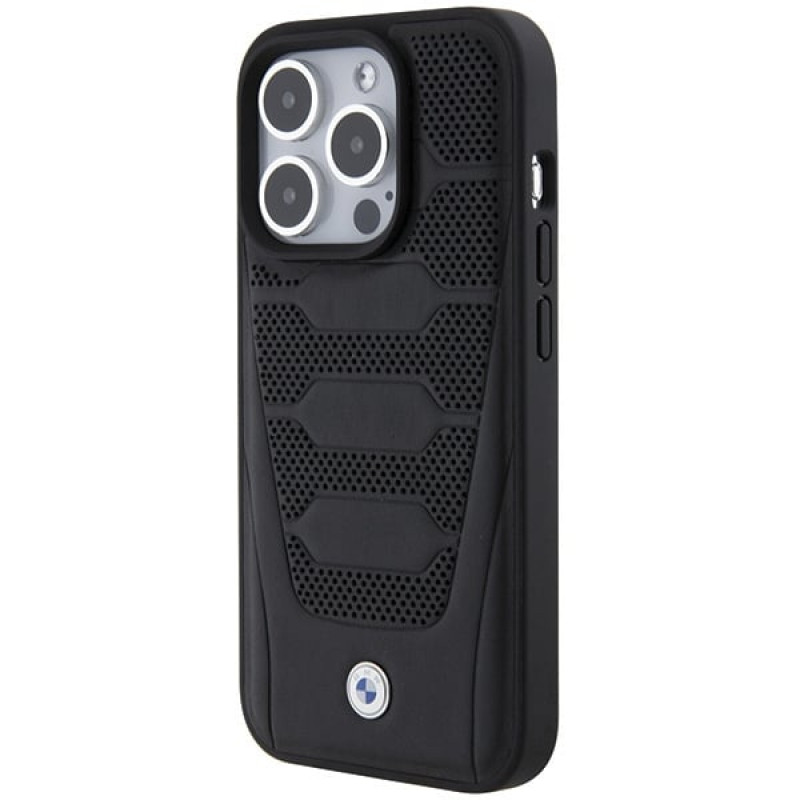 Θήκη BMW BMHCP15X22RPSK Leather Seats Pattern για Apple iPhone 15 Pro Max, μαύρη