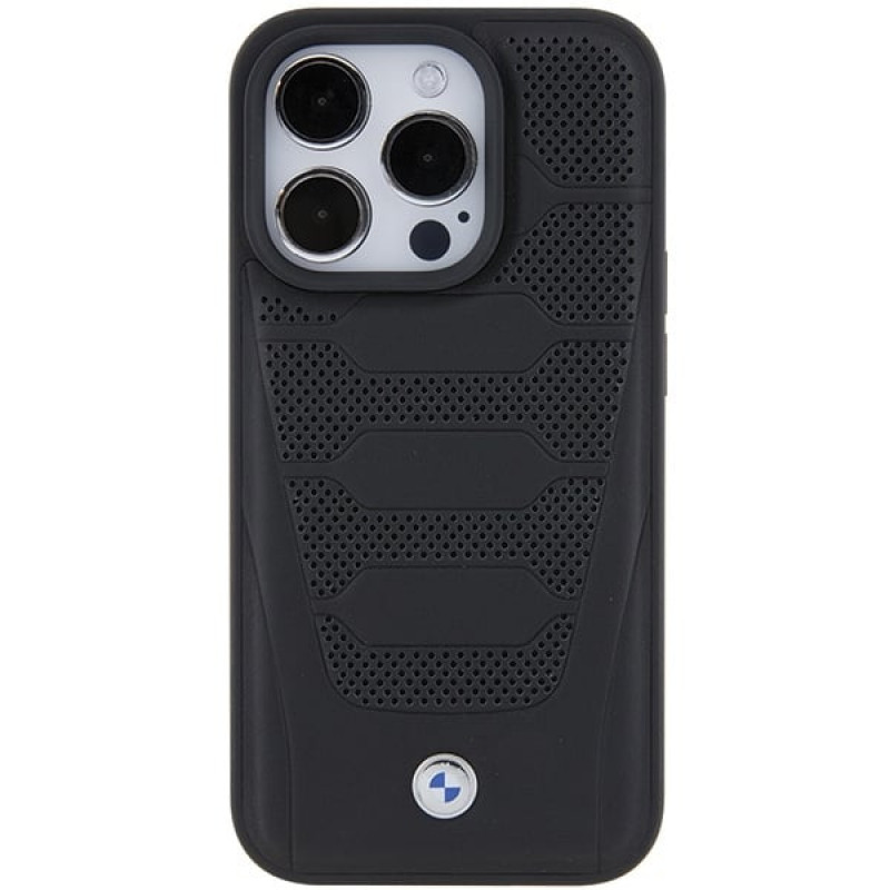 Θήκη BMW BMHCP15X22RPSK Leather Seats Pattern για Apple iPhone 15 Pro Max, μαύρη