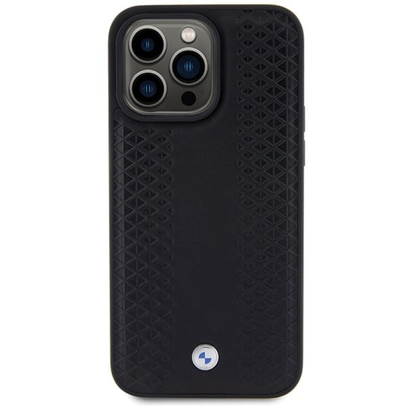 Θήκη BMW BMHCP15X22RFGK Leather Diamond Pattern για Apple iPhone 15 Pro Max, μαύρη