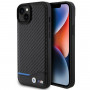 Θήκη BMW BMHCP15M22NBCK Leather Carbon για Apple iPhone 15 Plus / 14 Plus, μαύρη