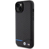Θήκη BMW BMHCP15M22NBCK Leather Carbon για Apple iPhone 15 Plus / 14 Plus, μαύρη