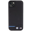 Θήκη BMW BMHCP15M22NBCK Leather Carbon για Apple iPhone 15 Plus / 14 Plus, μαύρη