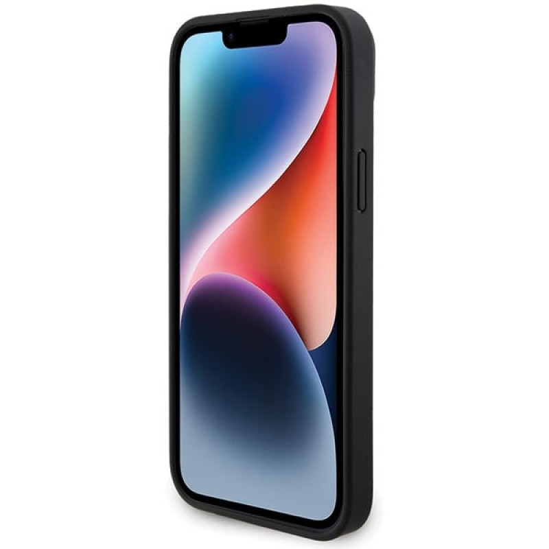 Θήκη BMW BMHCP15M22NBCK Leather Carbon για Apple iPhone 15 Plus / 14 Plus, μαύρη