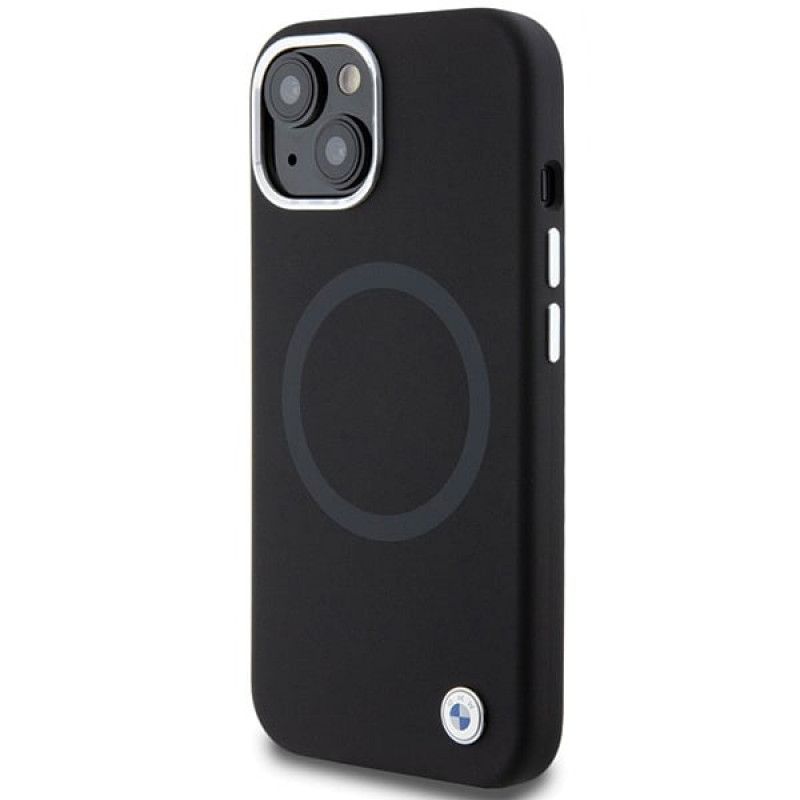 Θήκη BMW BMHMP15SSILBK2 Signature Liquid Silicone MagSafe για Apple iPhone 15, μαύρη