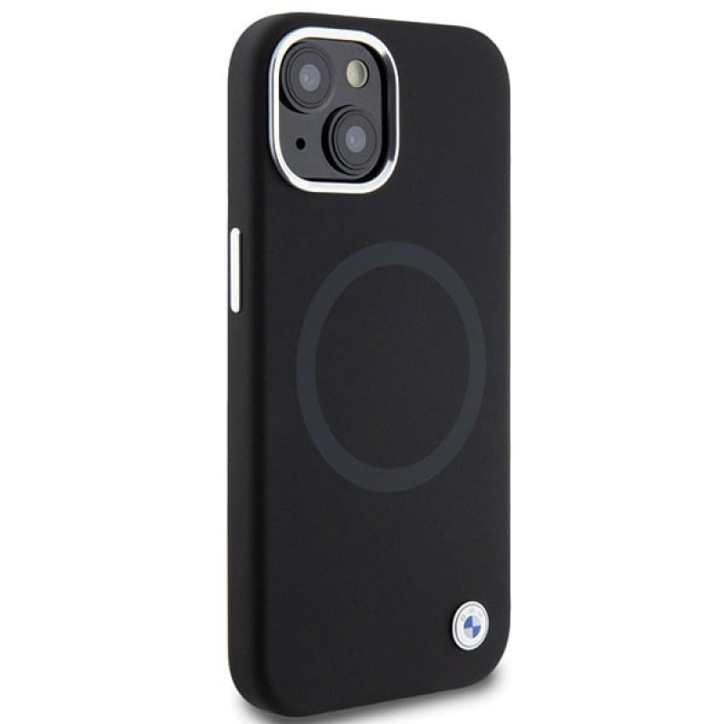 Θήκη BMW BMHMP15SSILBK2 Signature Liquid Silicone MagSafe για Apple iPhone 15, μαύρη