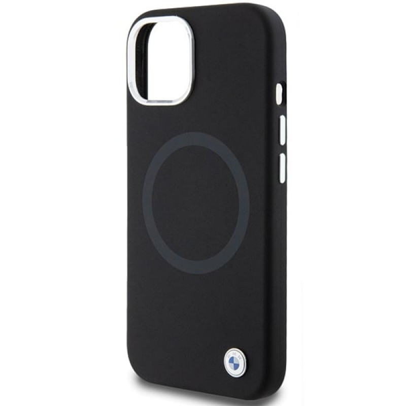 Θήκη BMW BMHMP15MSILBK2 Signature Liquid Silicone MagSafe για Apple iPhone 15 Plus / 14 Plus, μαύρη