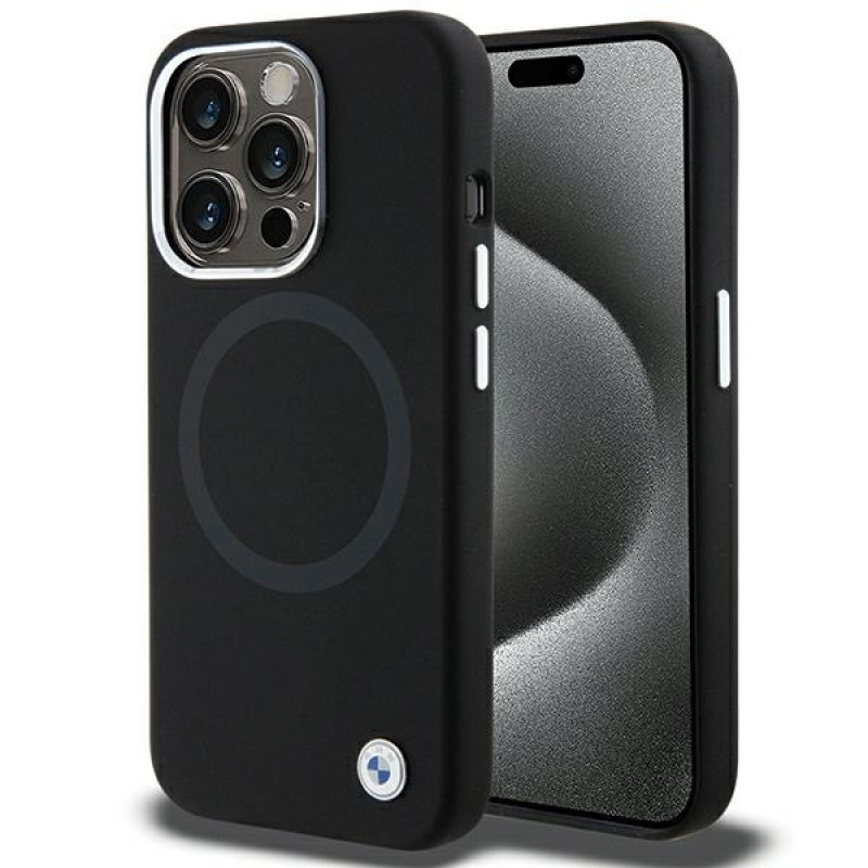 Θήκη BMW BMHMP15XSILBK2 Signature Liquid Silicone MagSafe για Apple iPhone 15 Pro Max, μαύρη