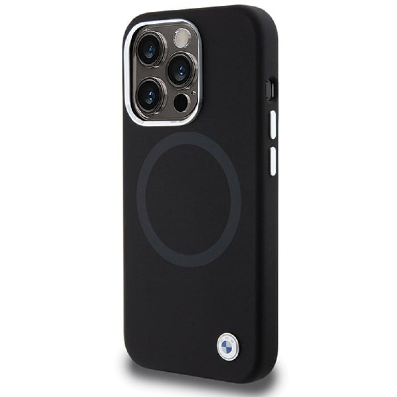 Θήκη BMW BMHMP15XSILBK2 Signature Liquid Silicone MagSafe για Apple iPhone 15 Pro Max, μαύρη