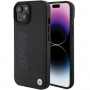 Θήκη BMW BMHMP15MSLLBK Leather Hot Stamp MagSafe για Apple iPhone 15 Plus / 14 Plus, μαύρη