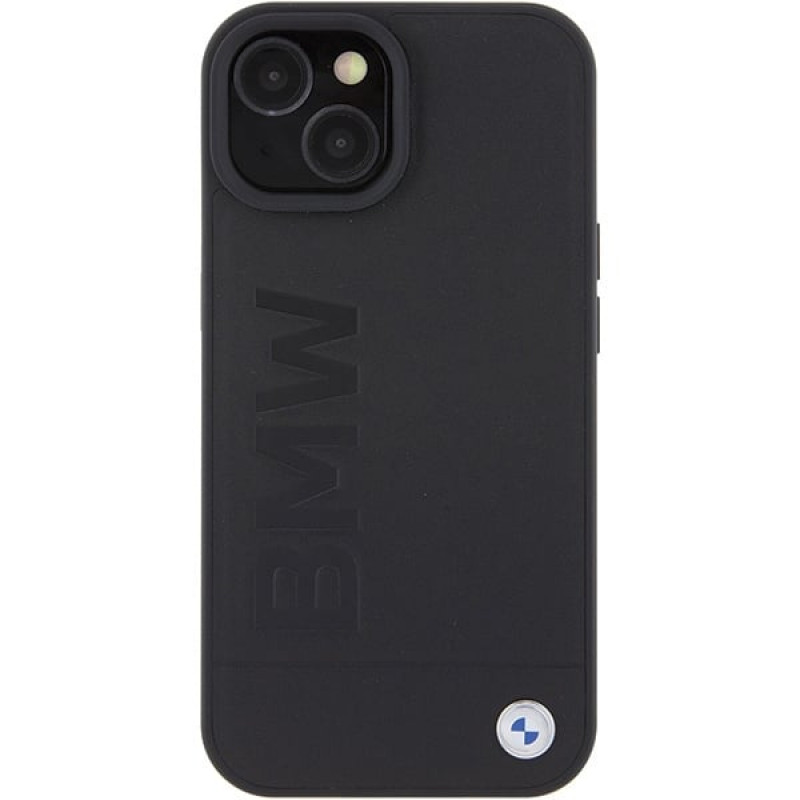 Θήκη BMW BMHMP15MSLLBK Leather Hot Stamp MagSafe για Apple iPhone 15 Plus / 14 Plus, μαύρη