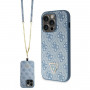 Guess GUHCP15LP4TDSCPB Crossbody 4G Metal Logo θήκη crossbody για Apple iPhone 15 Pro, μπλε