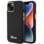 Guess GUHCP15SSMBSLK Θήκη σκληρή Silicone Script Metal Logo & Frame για Apple iPhone 15 / 14 / 13, μαύρη