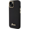 Guess GUHCP15SSMBSLK Θήκη σκληρή Silicone Script Metal Logo & Frame για Apple iPhone 15 / 14 / 13, μαύρη