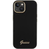 Guess GUHCP15SSMBSLK Θήκη σκληρή Silicone Script Metal Logo & Frame για Apple iPhone 15 / 14 / 13, μαύρη
