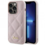 Guess GUHCP15LPSQSQSP Quilted Metal Logo θήκη hardcase για Apple iPhone 15 Pro, ροζ