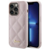 Guess GUHCP15LPSQSQSP Quilted Metal Logo θήκη hardcase για Apple iPhone 15 Pro, ροζ