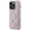 Guess GUHCP15LPSQSQSP Quilted Metal Logo θήκη hardcase για Apple iPhone 15 Pro, ροζ