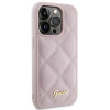 Guess GUHCP15LPSQSQSP Quilted Metal Logo θήκη hardcase για Apple iPhone 15 Pro, ροζ