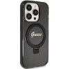 Guess GUHMP15LHRSGSK Θήκη Ring Stand Script Glitter MagSafe για Apple iPhone 15 Pro, Μαύρη