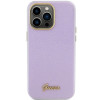 Guess GUHCP15XPGMCSL Glitter Glossy Script σκληρή θήκη για Apple iPhone 15 Pro Max, λιλά