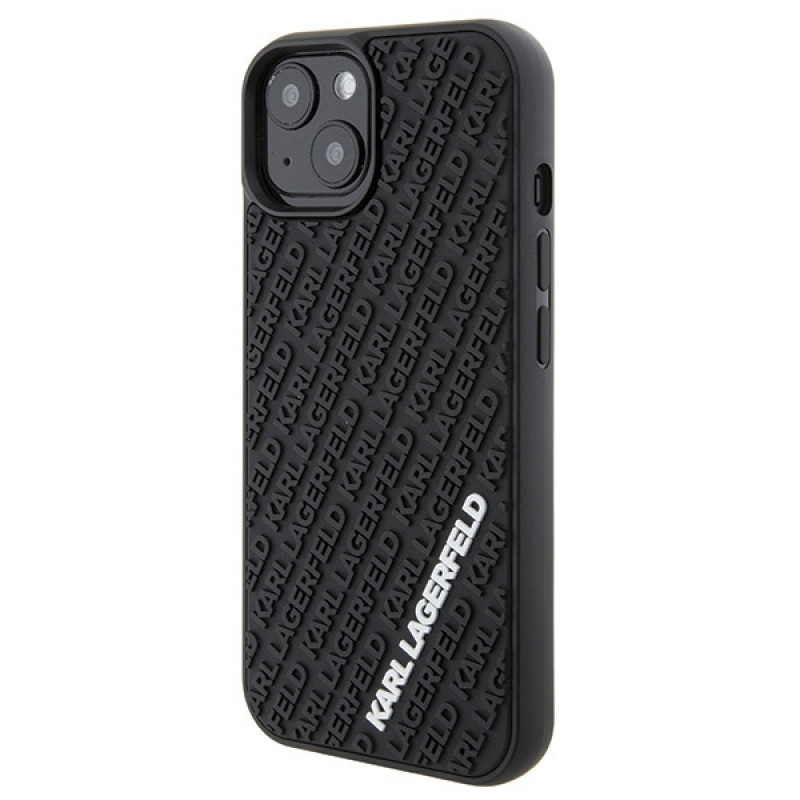Karl Lagerfeld KLHCP15S3DMKRLK 3D Rubber Multi Logo θήκη hardcase για Apple iPhone 15, μαύρη