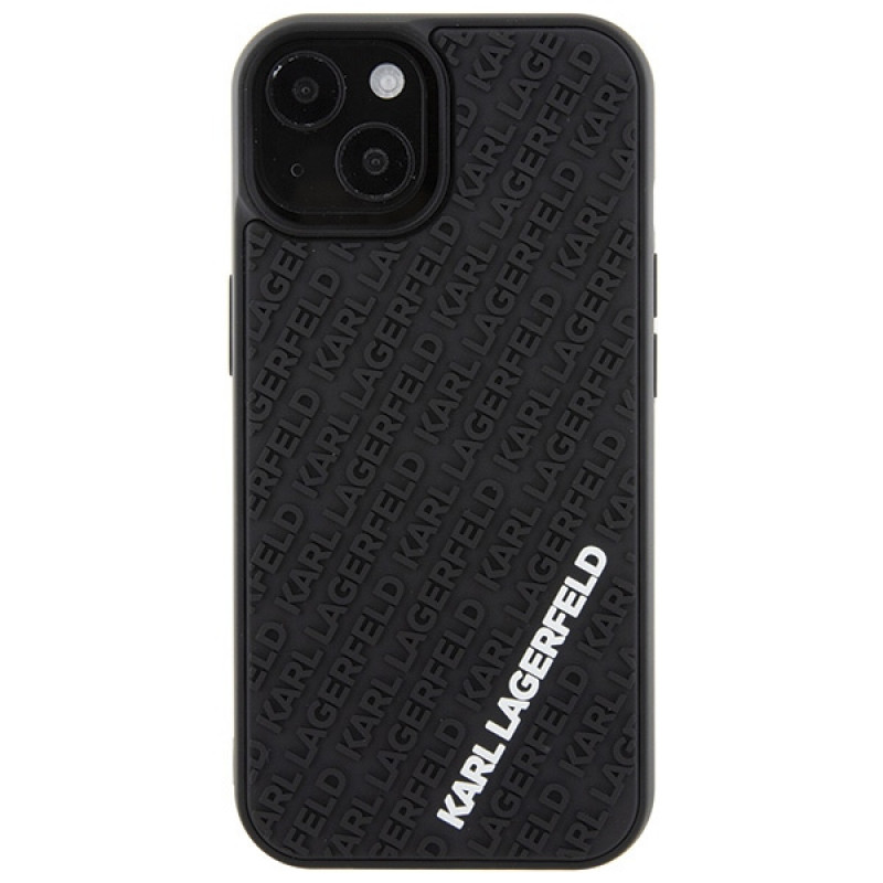 Karl Lagerfeld KLHCP15S3DMKRLK 3D Rubber Multi Logo θήκη hardcase για Apple iPhone 15, μαύρη