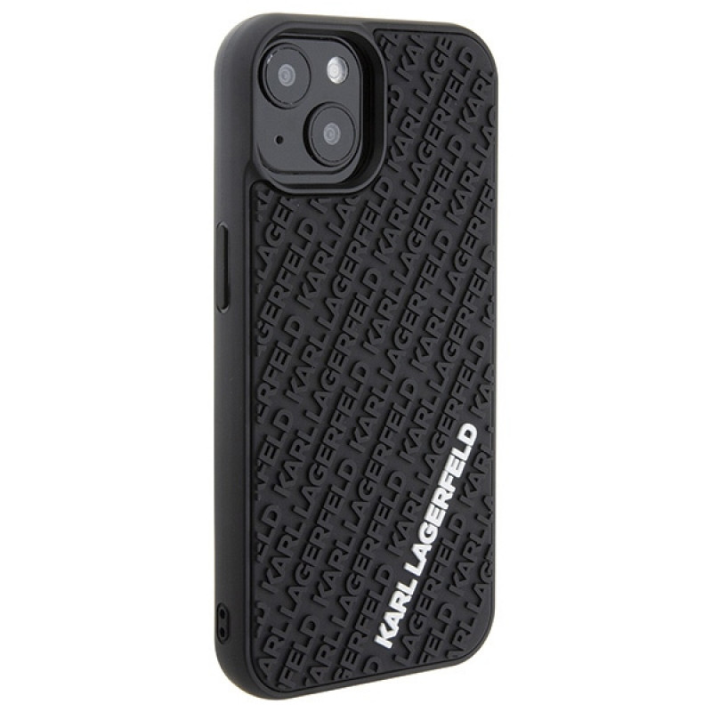 Karl Lagerfeld KLHCP15S3DMKRLK 3D Rubber Multi Logo θήκη hardcase για Apple iPhone 15, μαύρη