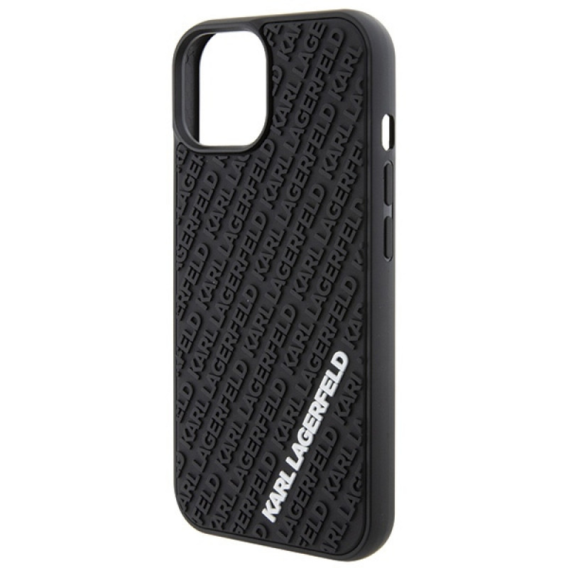 Karl Lagerfeld KLHCP15S3DMKRLK 3D Rubber Multi Logo θήκη hardcase για Apple iPhone 15, μαύρη