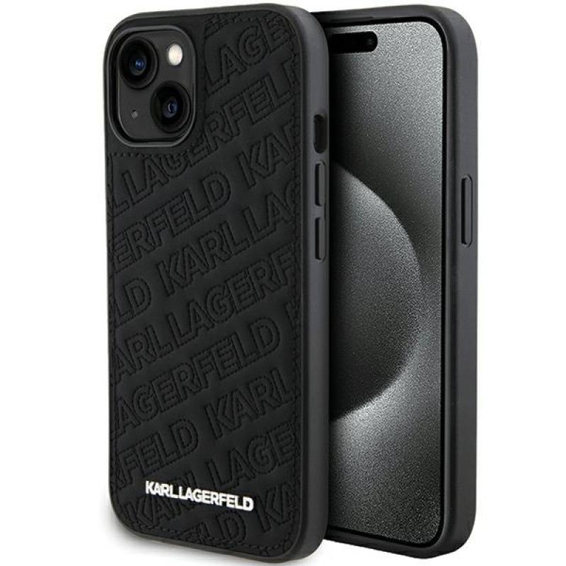Karl Lagerfeld KLHCP15SPQKPMK Quilted K Pattern σκληρή θήκη για Apple iPhone 15, μαύρη