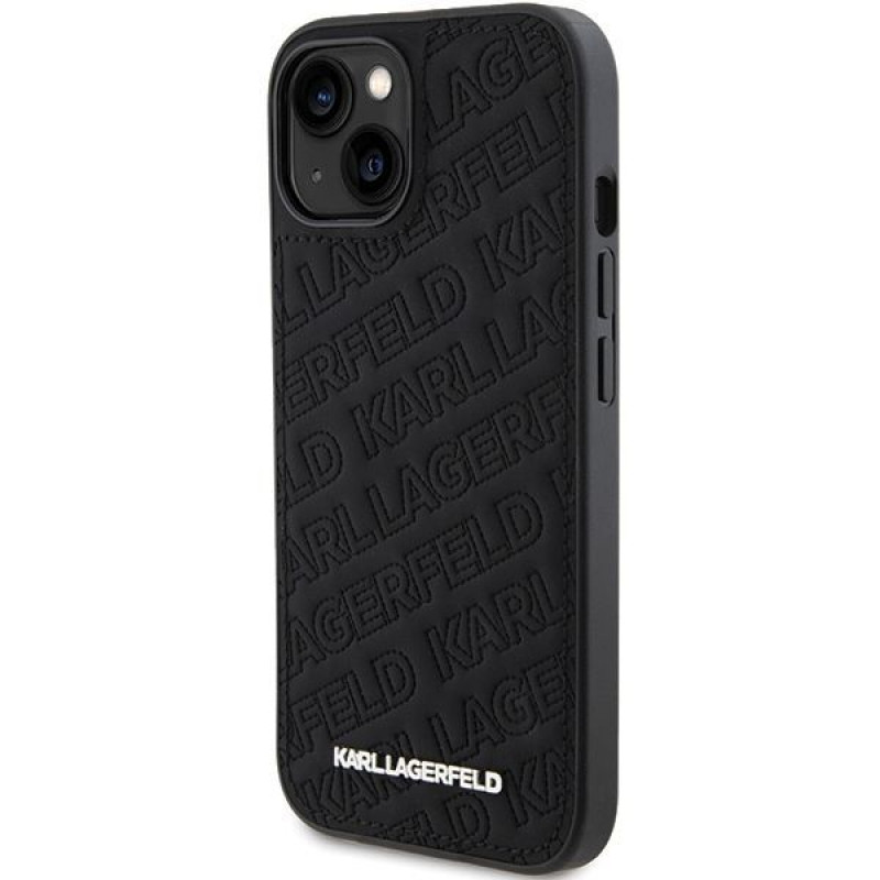 Karl Lagerfeld KLHCP15SPQKPMK Quilted K Pattern σκληρή θήκη για Apple iPhone 15, μαύρη