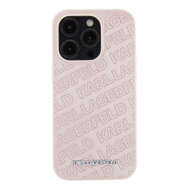 Karl Lagerfeld KLHCP15XPQKPMP Quilted K Pattern Σκληρή Θήκη για Apple iPhone 15 Pro Max, Ροζ