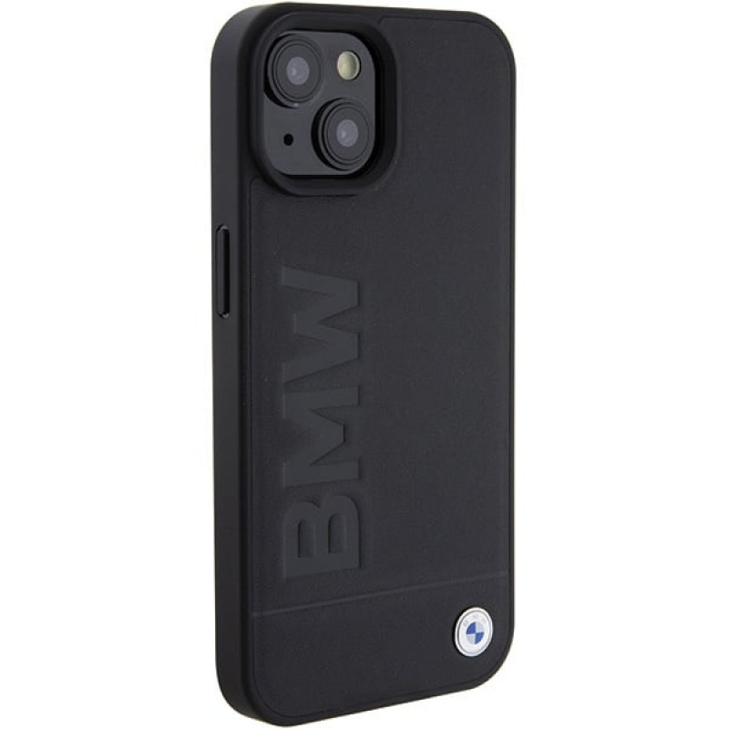 BMW BMHCP15MSLLBK Θήκη Leather Hot Stamp για Apple iPhone 15 Plus / 14 Plus, Μαύρη
